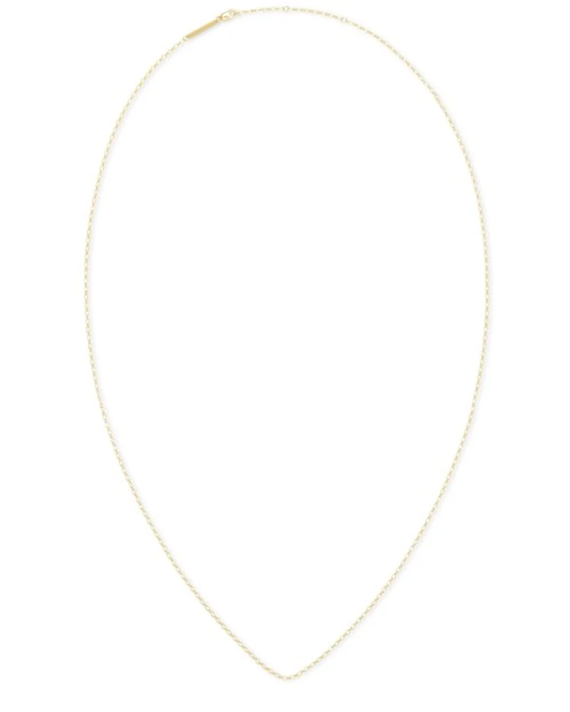 30 Inch Thin Chain Necklace 18k Gold Vermeil