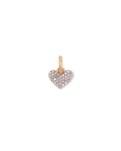 Ari 18k Rose Gold Vermeil Pave Heart Charm in White Diamond