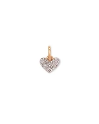 Ari 18k Rose Gold Vermeil Pave Heart Charm in White Diamond