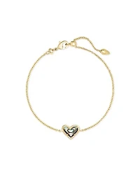 Ari Heart Gold Chain Bracelet Iridescent Drusy