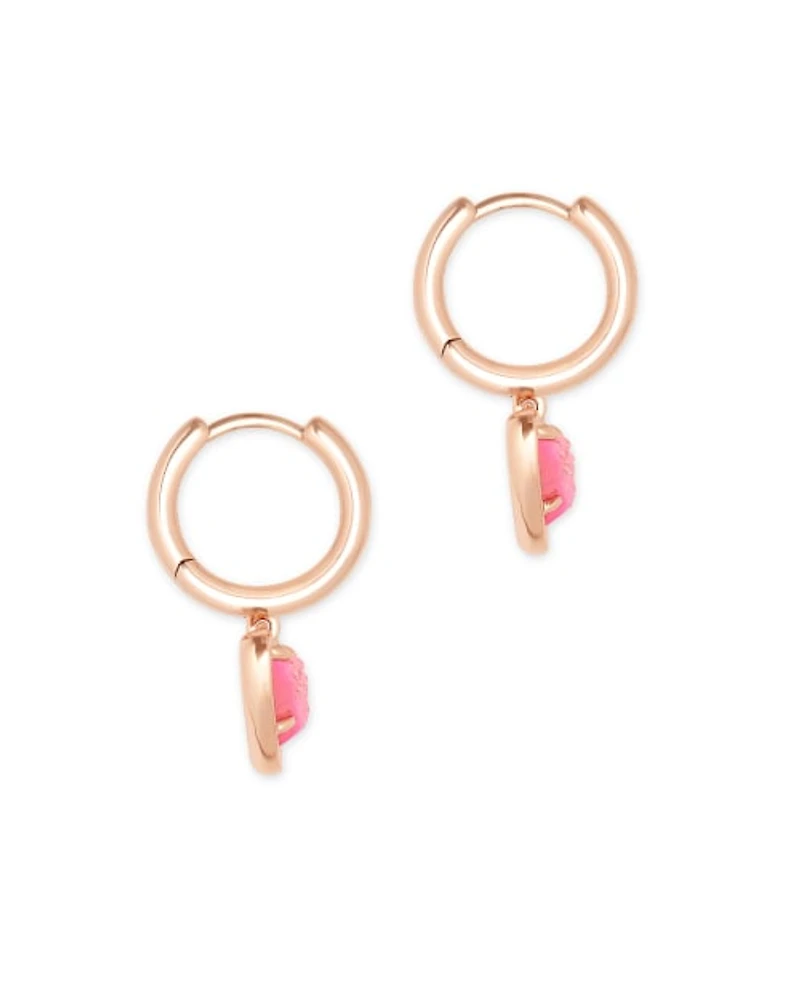 Ari Heart Rose Gold Huggie Earrings