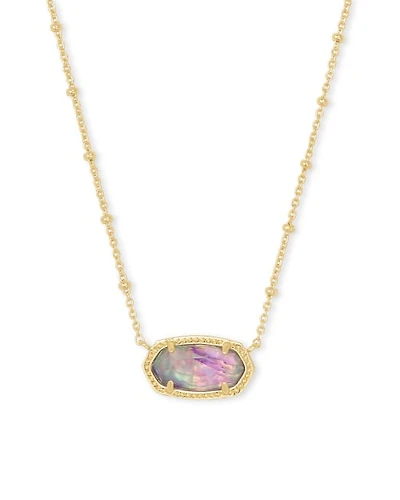 Elisa Gold Satellite Short Pendant Necklace in Yellow Lab Grown Opal