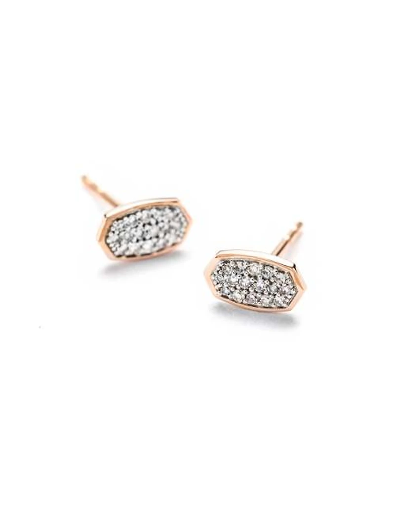 Marisa Stud Earrings in White Diamond and 14k Rose Gold