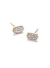 Marisa Stud Earrings in White Diamond and 14k Rose Gold