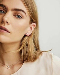 Marisa Stud Earrings in White Diamond and 14k Rose Gold