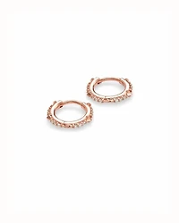 0.12 ct Jett 14k Rose Gold Huggie Earrings White Diamond