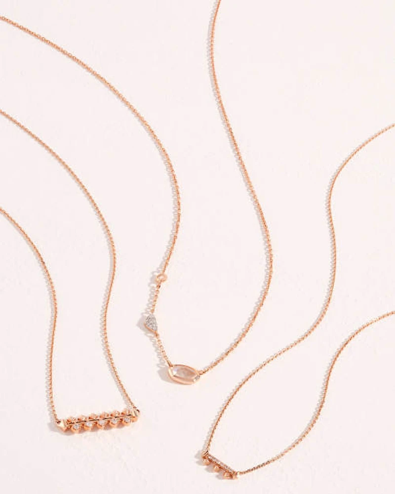 Silas 14k Rose Gold Necklace White Diamond