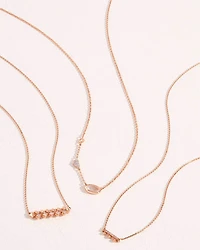 Silas 14k Rose Gold Necklace White Diamond