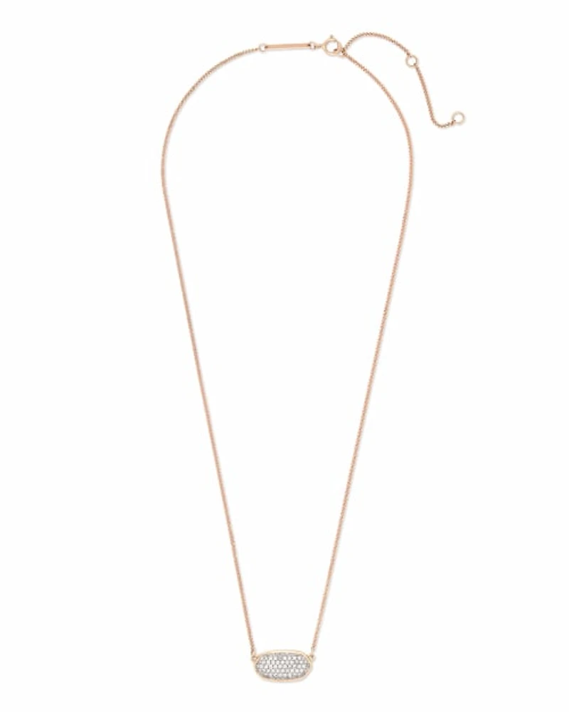 Elisa Pendant Necklace in Pave Diamond and 14k Rose Gold