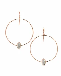 0.3 ct Elora 14k Rose Gold Hoop Earrings White Diamond