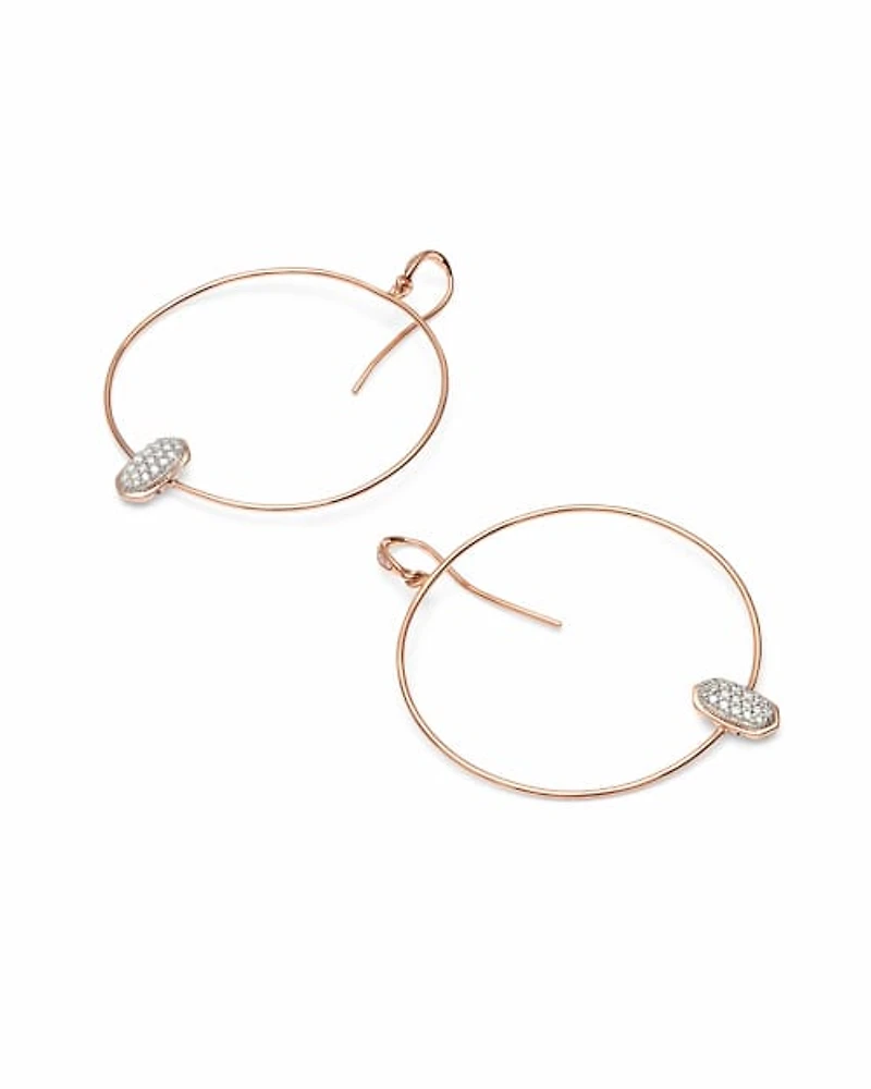 0.3 ct Elora 14k Rose Gold Hoop Earrings White Diamond