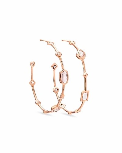 Mei 14k Rose Gold Hoop Earrings Neutral Gemstone Mix