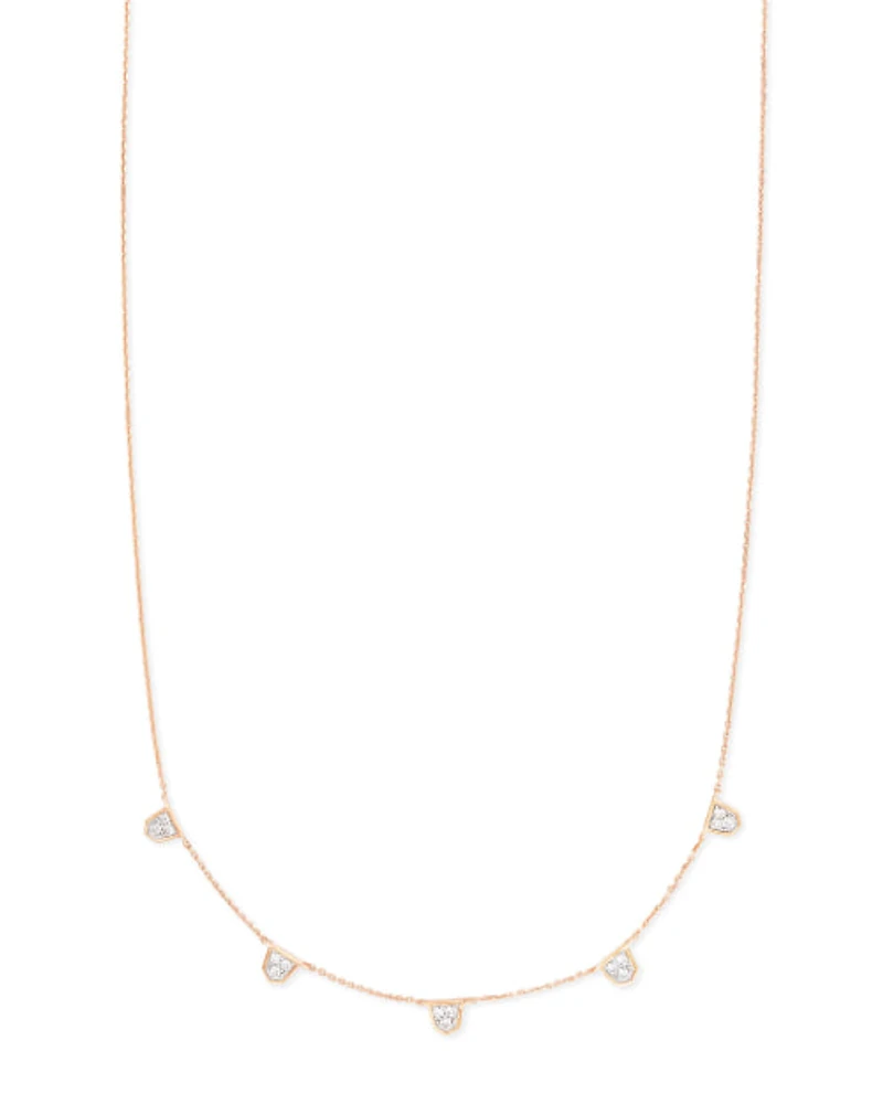 0.17 ct Shannon 14k Rose Gold Collar Necklace in White Diamond