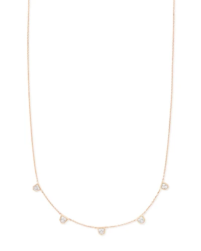 0.17 ct Shannon 14k Rose Gold Collar Necklace in White Diamond