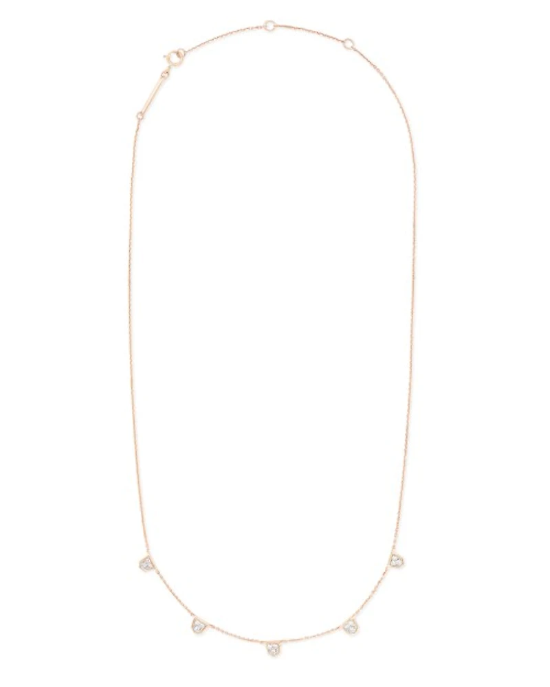 0.17 ct Shannon 14k Rose Gold Collar Necklace in White Diamond