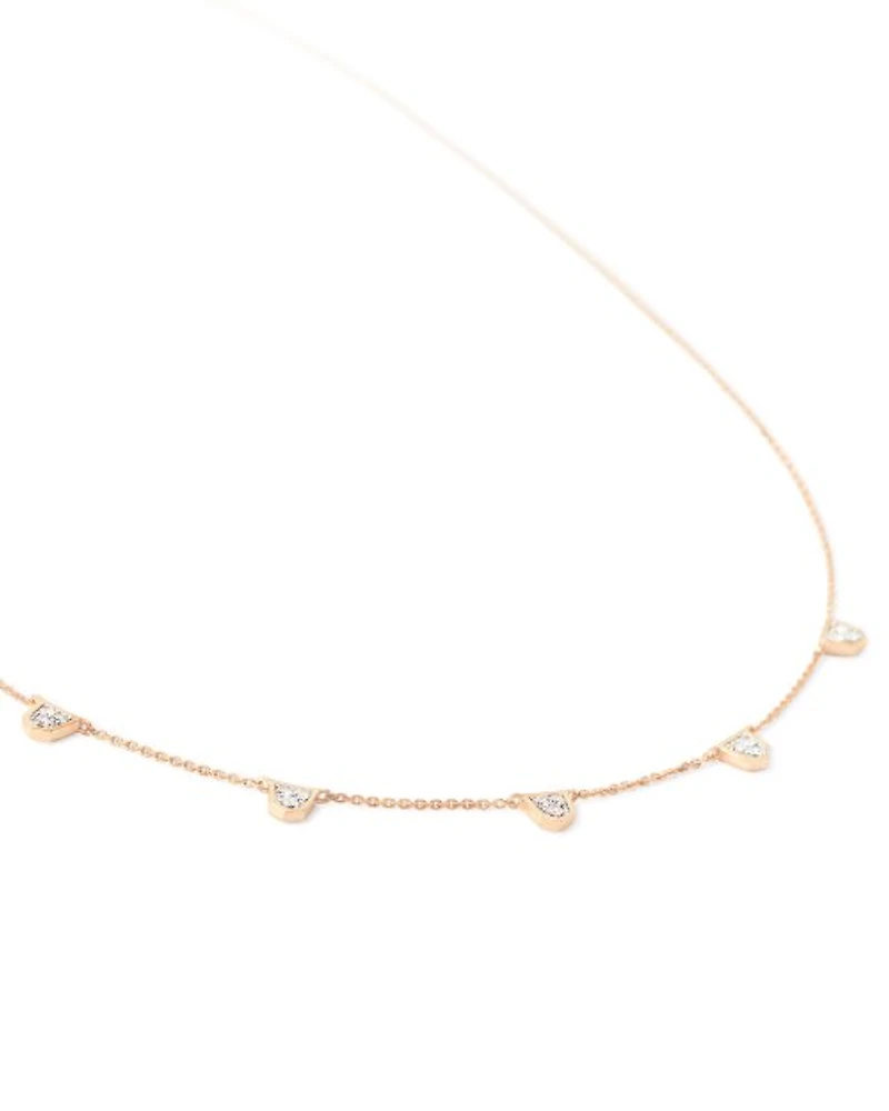 0.17 ct Shannon 14k Rose Gold Collar Necklace in White Diamond