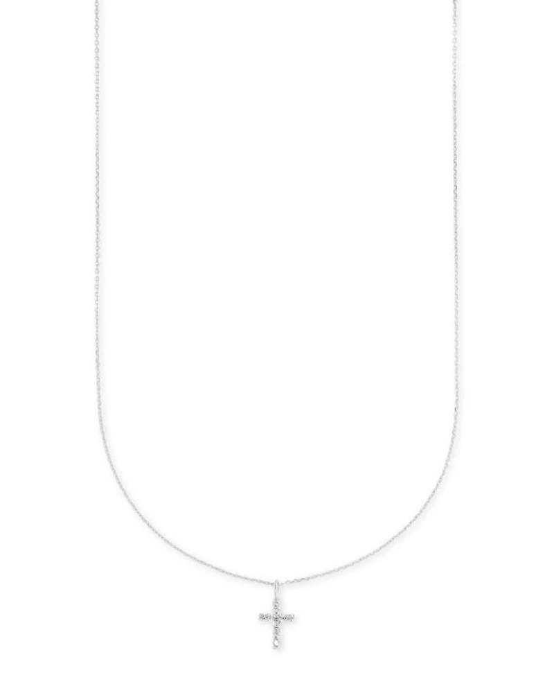 Cross 14k Pendant Necklace White Diamonds