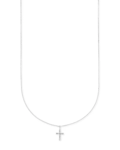 Cross 14k Pendant Necklace White Diamonds