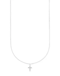 Cross 14k Pendant Necklace White Diamonds