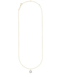 Star Of David 14k Pendant Necklace White Diamonds