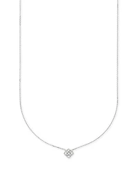 Fleur 14k White Gold Pendant Necklace in White Diamond