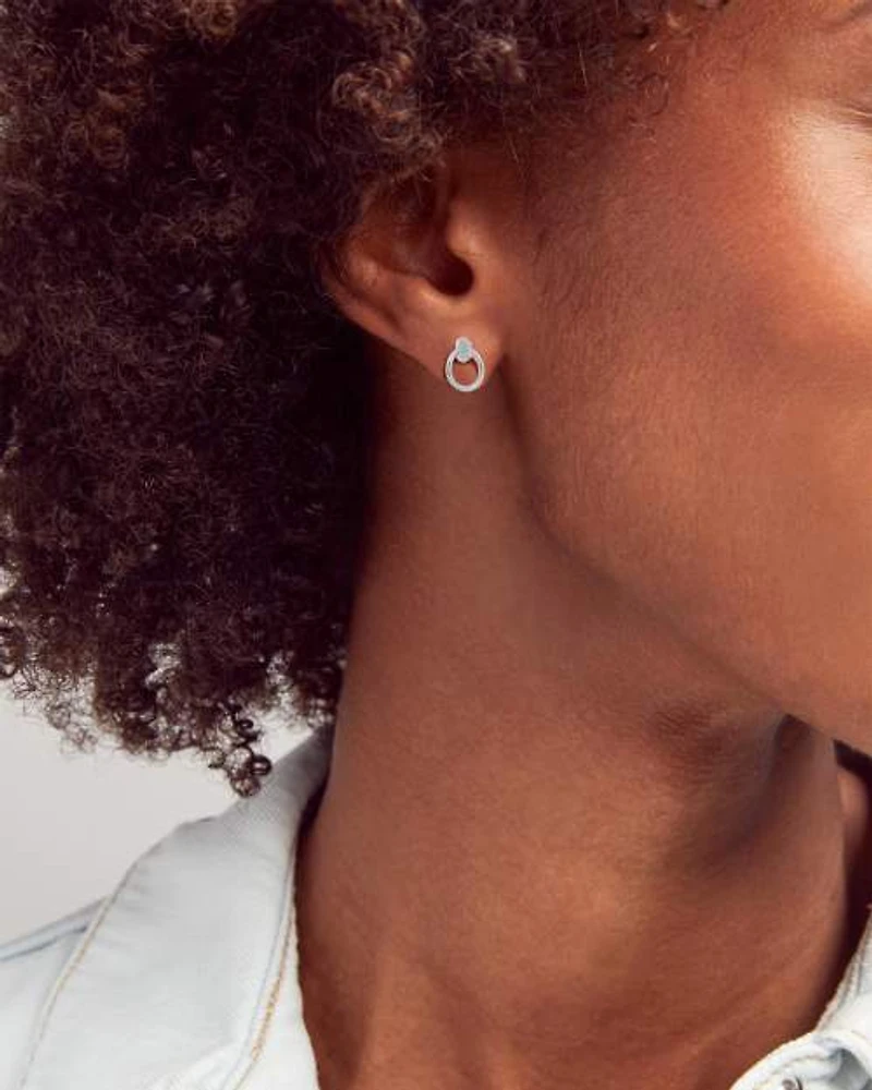 Tegan 14k Yellow Gold Stud Earrings White Diamond