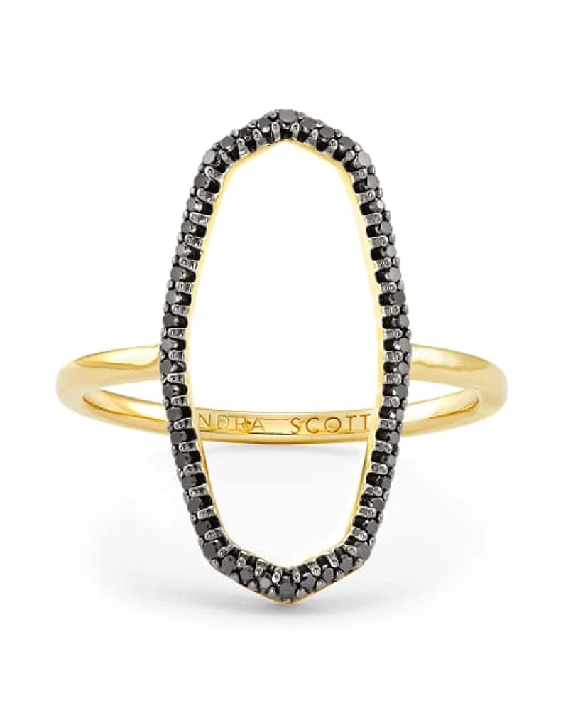 0.16 ct Dani 14k Yellow Gold Open Ring Black Diamond