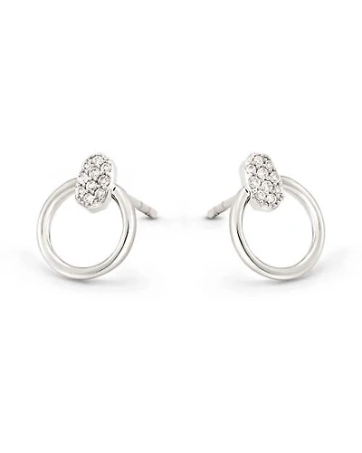 Tegan 14k Yellow Gold Stud Earrings White Diamond