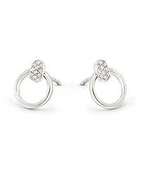 Tegan 14k Yellow Gold Stud Earrings White Diamond