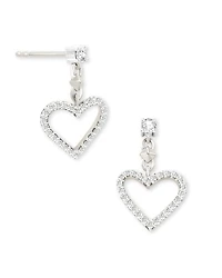 0.28 ct Open Heart 14k Yellow Gold Drop Earrings White Diamond