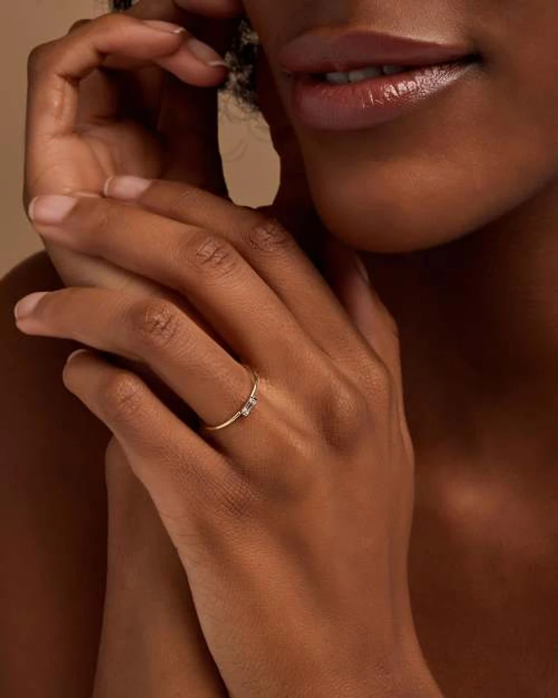 Isabella 14k Yellow Gold Band Ring White Diamond