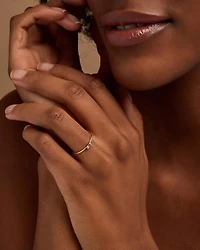 Isabella 14k Yellow Gold Band Ring White Diamond