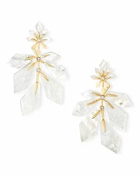 Jaylin Gold Statement Earrings in Ivory Mother-of-Pearl