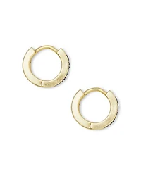 Jack Gold Huggie Earrings White Crystal