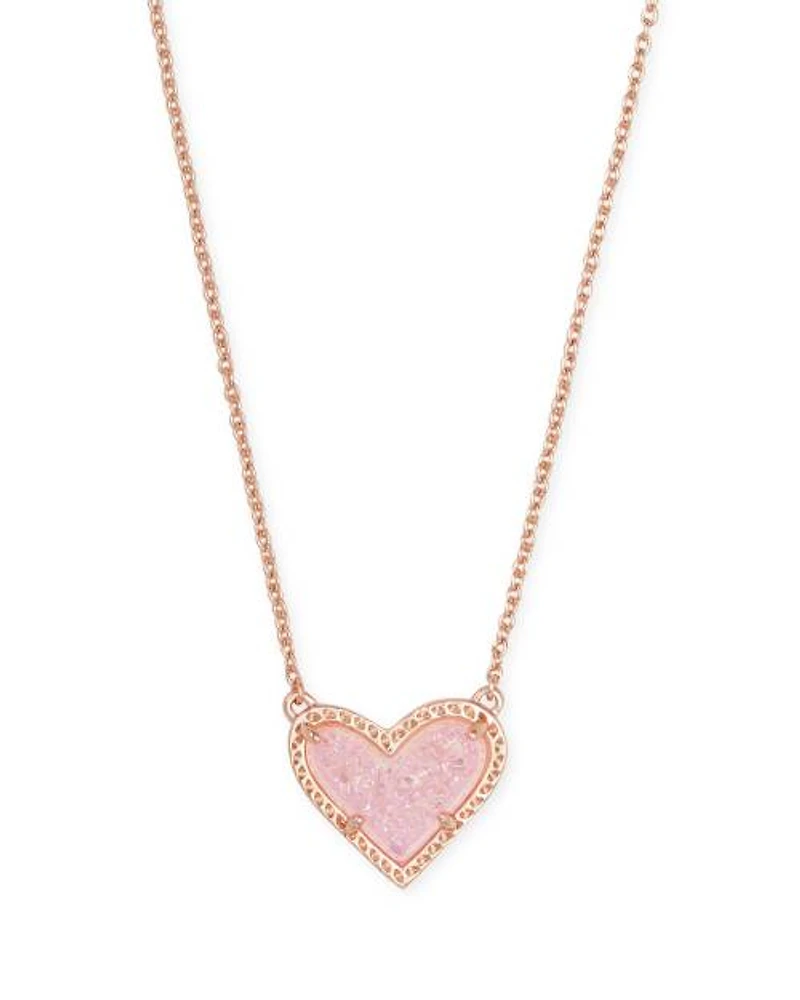 Ari Heart Pendant Necklace in Rose Gold