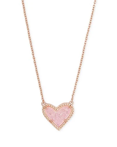 Ari Heart Pendant Necklace in Rose Gold