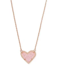 Ari Heart Pendant Necklace in Rose Gold