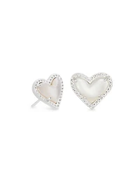 Ari Heart Stud Earrings Silver