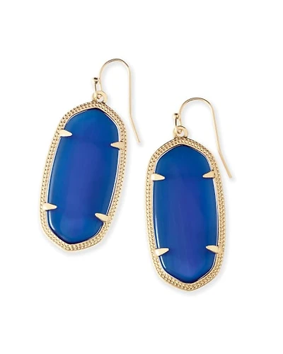 Elle Gold Drop Earrings Teal Abalone