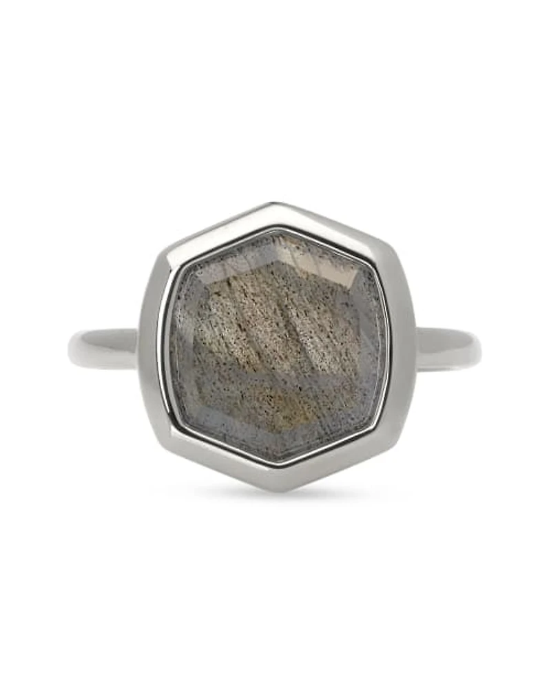 Davis Sterling Silver Cocktail Ring Gray Labradorite