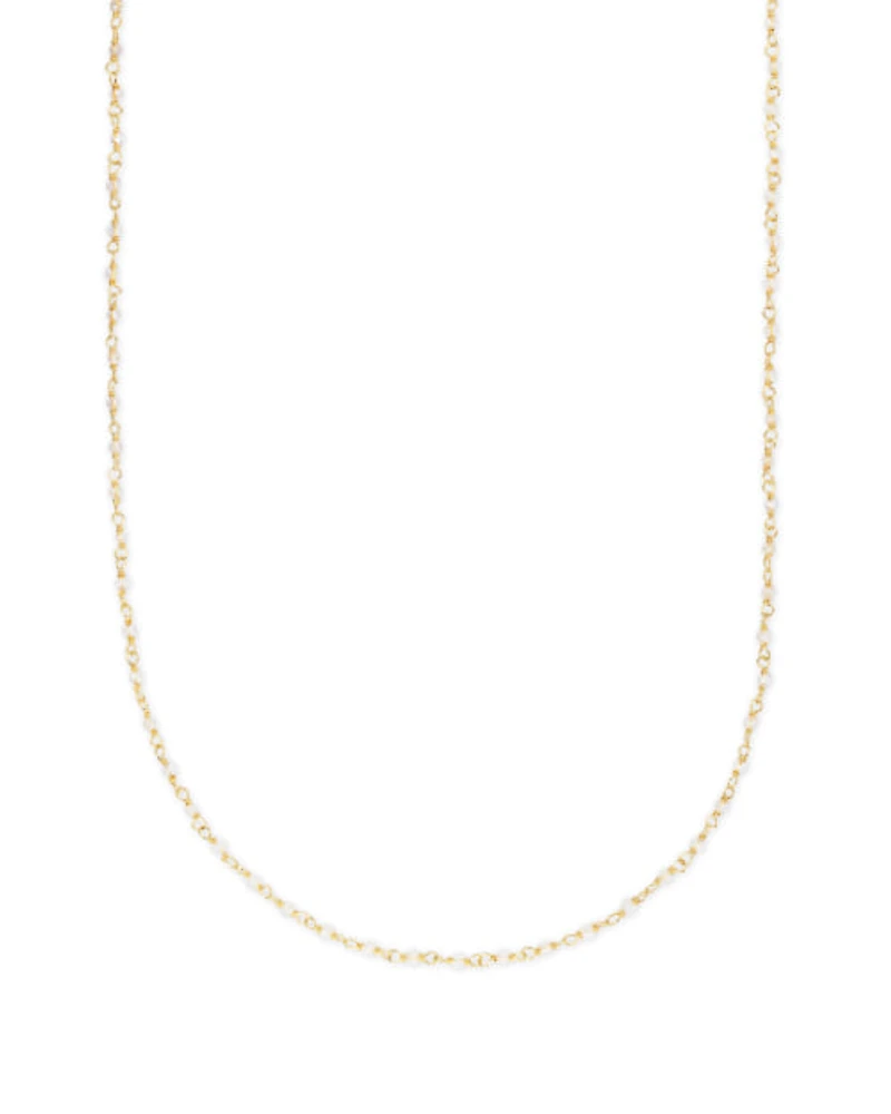Davis Sterling Silver Beaded Long Necklace in Pyrite