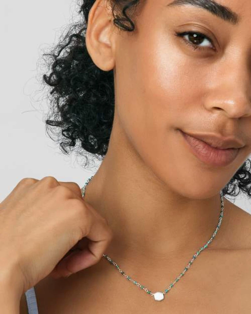 Davis Sterling Silver Beaded Pendant Necklace Turquoise