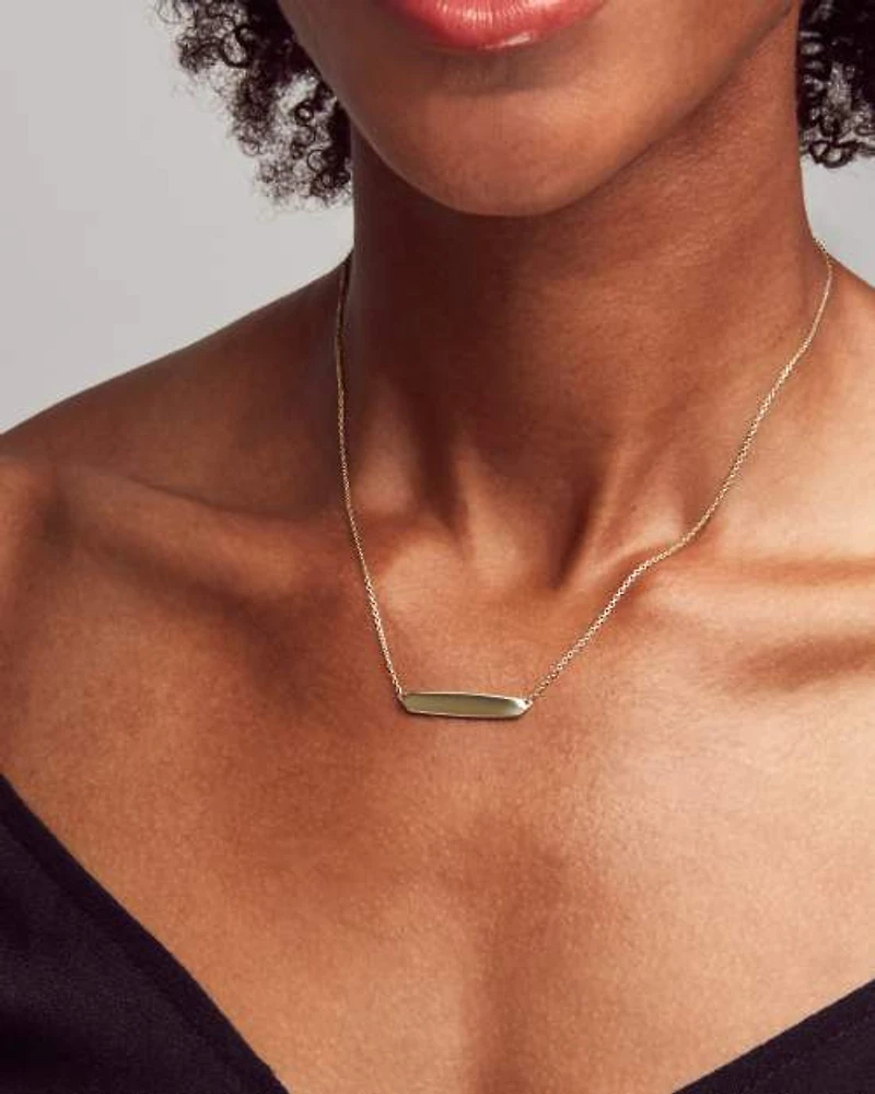 Mattie Bar Pendant Necklace in 18k Rose Gold Vermeil