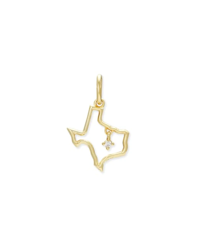 Texas 18k Gold Vermeil Charm White Diamond