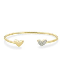 Ari Heart 18k Gold Vermeil Cuff Bracelet White Diamond