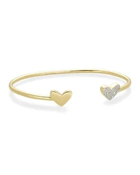 Ari Heart 18k Gold Vermeil Cuff Bracelet White Diamond