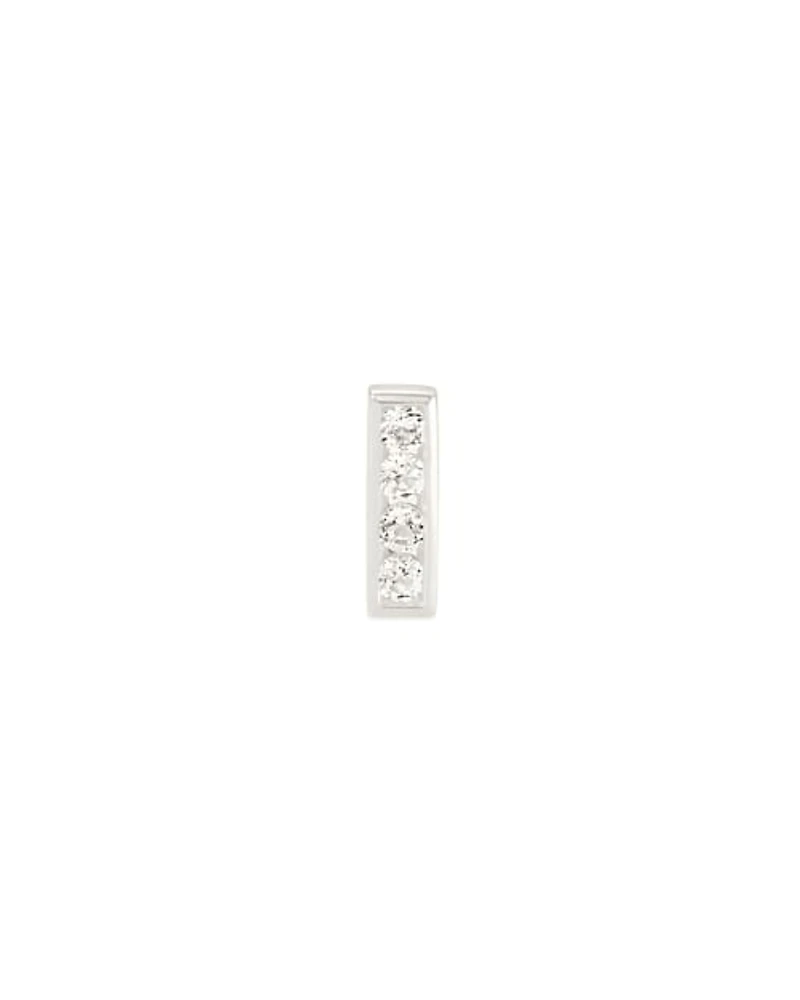 Ciera 18k Gold Vermeil Mini Single Stud Earring in White Topaz