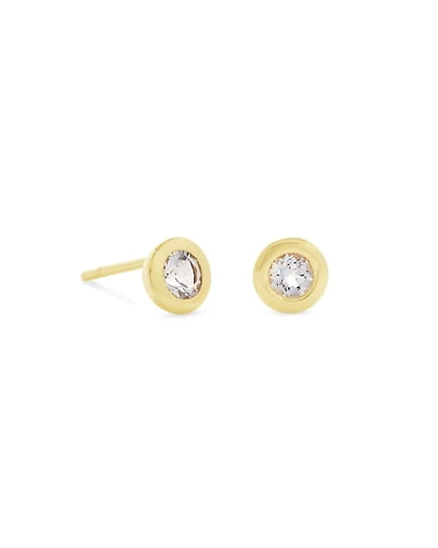 Aliyah 18k Gold Vermeil Stud Earrings White Topaz