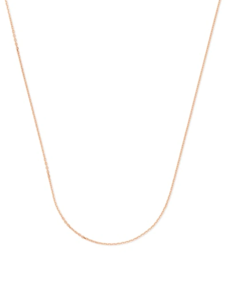 18 Inch Thin Chain Necklace in 18k Rose Gold Vermeil