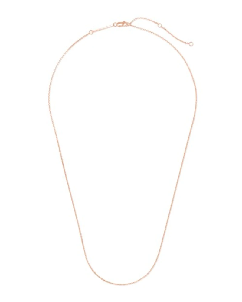 18 Inch Thin Chain Necklace in 18k Rose Gold Vermeil
